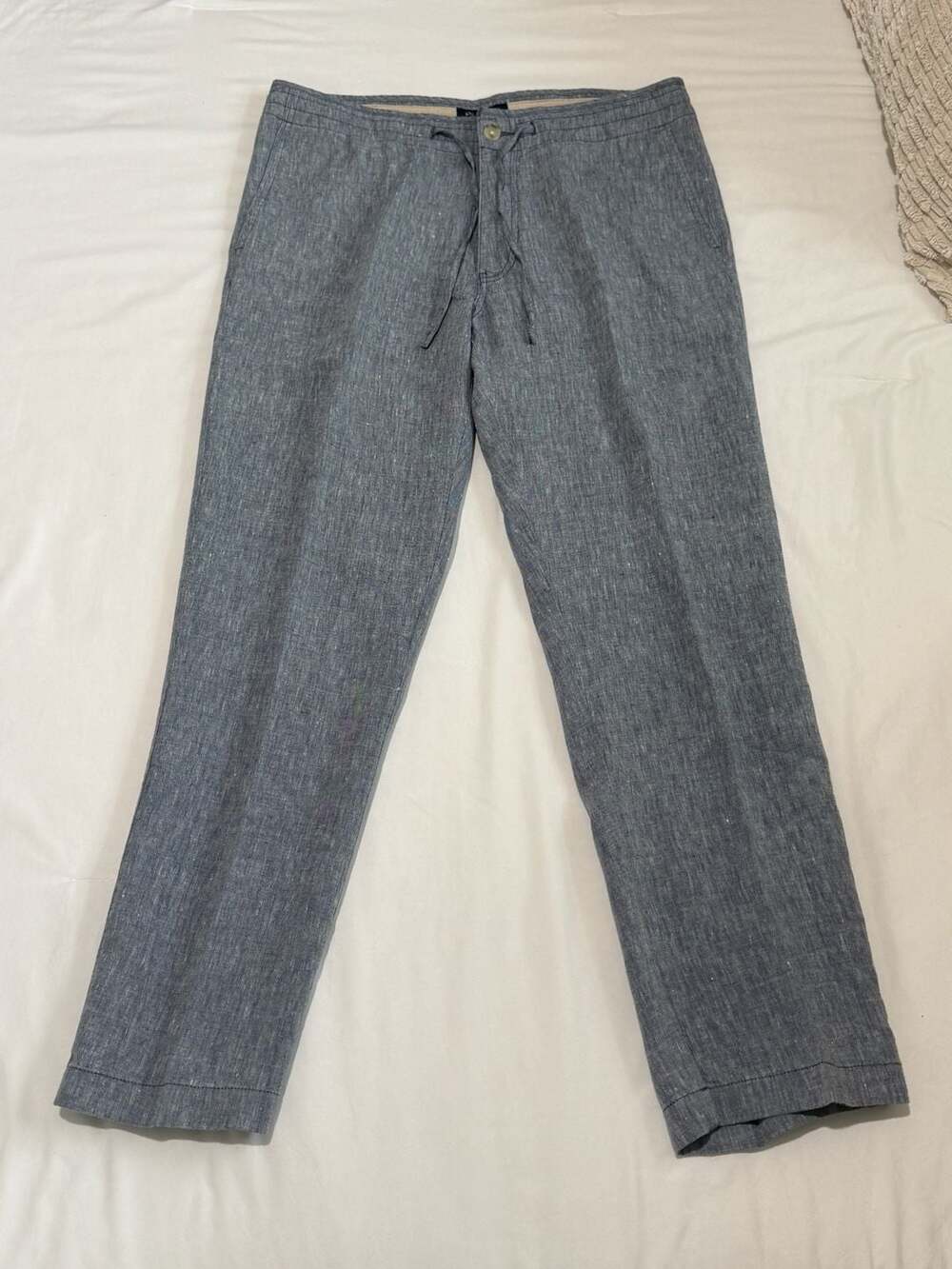 Jos. A. Bank Men's Blue Linen Drawstring Waist Beach Pants 34x30
